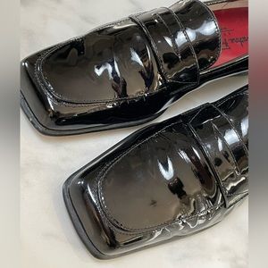 Salvatore Ferragamo Sport Italy Black Patent Leather Penny Loafers -6.5